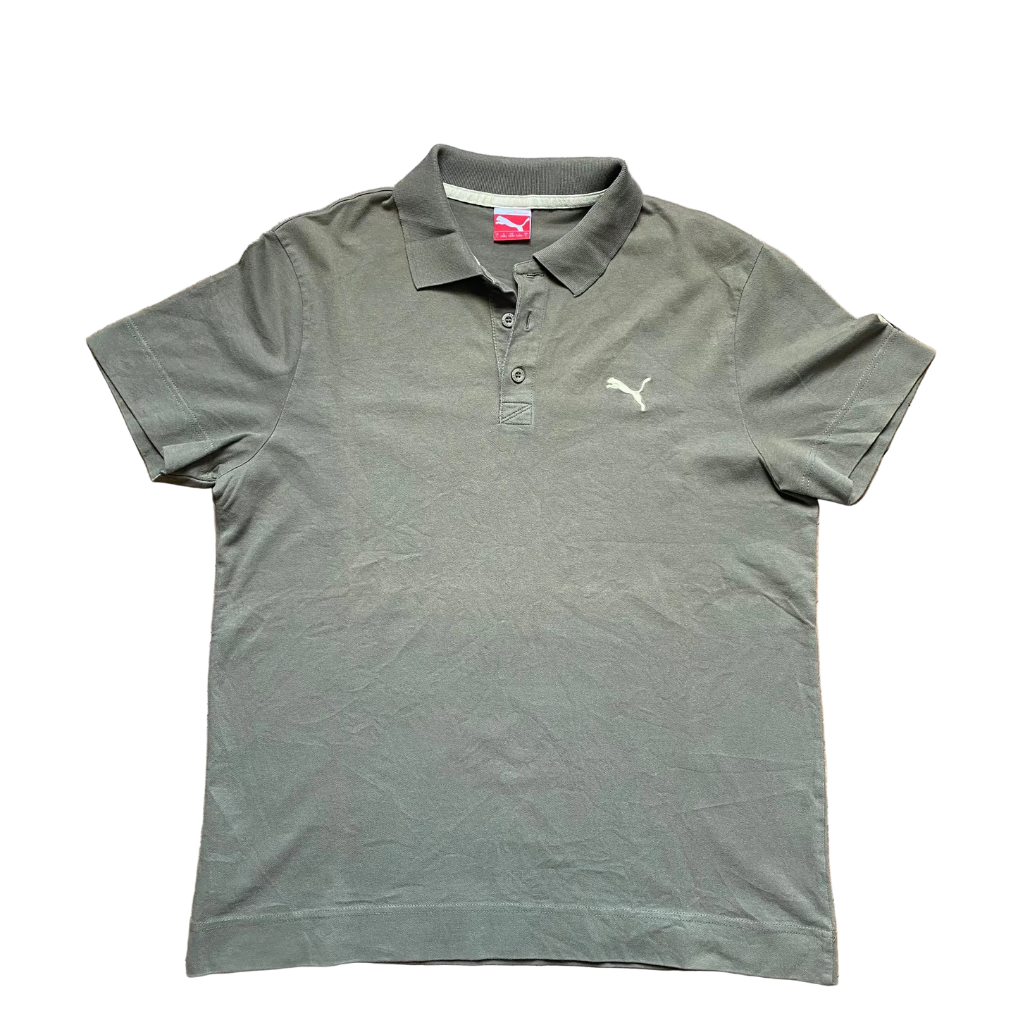 Puma Polo Shirt - Olive Green/Khaki - Size L